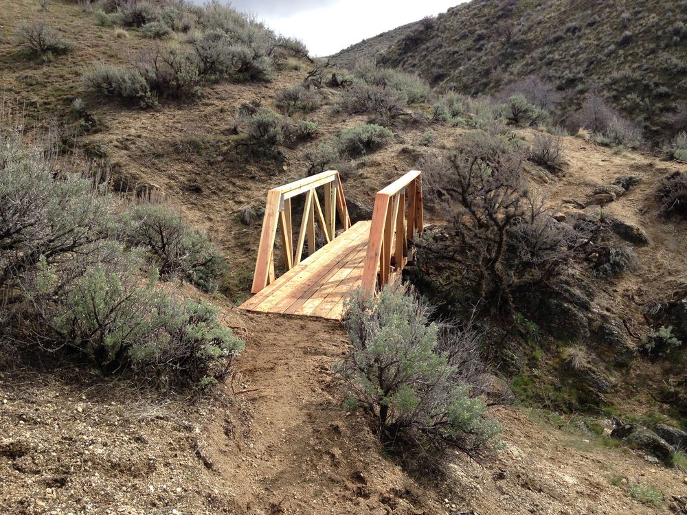 Wooden footbridge on an Avimor foothills trail